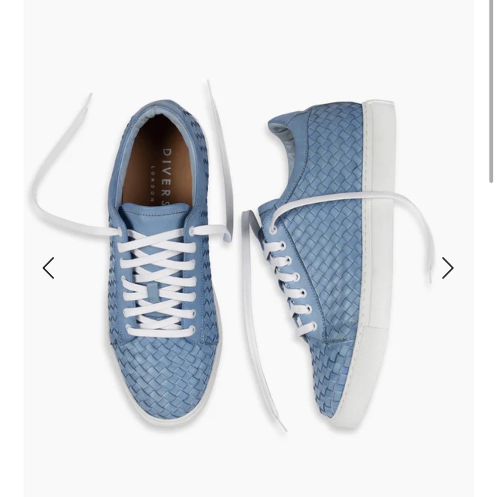 New Mens Diverso London Cornflower Blue Dip Dye Woven Low Top‎ Sneakers 42 8